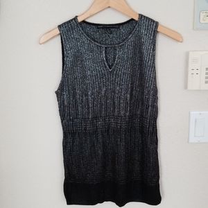 WHBM Silver/Black Ombre Sleeveless Metallic Top